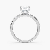Delicate Four-Prong Emerald Cut Solitaire Engagement Ring