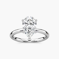 Delicate Four-Prong Pear Shaped Solitaire Engagement Ring