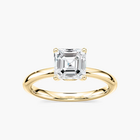 Delicate Four-Prong Asscher Cut Solitaire Engagement Ring