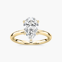 Delicate Four-Prong Pear Shaped Solitaire Engagement Ring