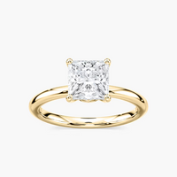 Delicate Four-Prong Princess Cut Solitaire Engagement Ring