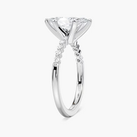 Marquise Cut Shared Prong Side Stone Engagement Ring