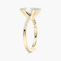 Marquise Cut Shared Prong Side Stone Engagement Ring