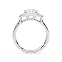 Double Prong Radiant Cut Three Stone Engagement Ring