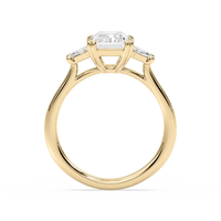 Double Prong Radiant Cut Three Stone Engagement Ring