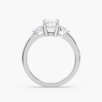 Emerald Cut Three Stone Engagement Ring