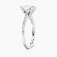 Pavé Set Oval Cut Engagement Ring