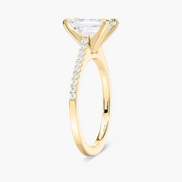 Pavé Set Emerald Cut Engagement Ring