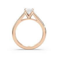 Solitaire Oval Cut Cathedral Engagement Ring