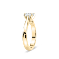 Solitaire Cushion Cut Cathedral Engagement Ring