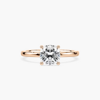 Delicate Four-Prong Cushion Cut Solitaire Engagement Ring