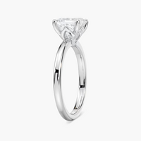 Delicate Four-Prong Asscher Cut Solitaire Engagement Ring