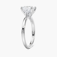 Delicate Four-Prong Princess Cut Solitaire Engagement Ring