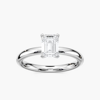 Four-Prong Emerald Cut Solitaire Engagement Ring