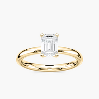 Four-Prong Emerald Cut Solitaire Engagement Ring
