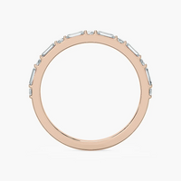 Round and Baguette Shared Prong Wedding Band