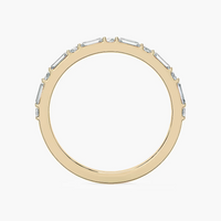 Round and Baguette Shared Prong Wedding Band