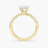 Marquise Cut Shared Prong Side Stone Engagement Ring