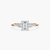 Emerald Cut Three Stone Engagement Ring