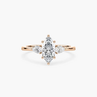 Marquise Cut Three Stone Engagement Ring