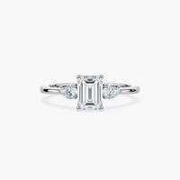 Emerald Cut Three Stone Engagement Ring