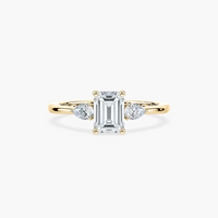 Emerald Cut Three Stone Engagement Ring