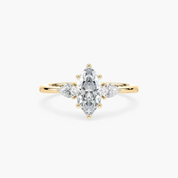 Marquise Cut Three Stone Engagement Ring