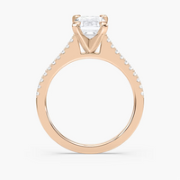 Pavé Set Emerald Cut Engagement Ring