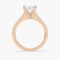 Pavé Set Oval Cut Engagement Ring