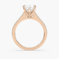 Pavé Set Pear Cut Engagement Ring