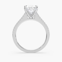 Pavé Set Oval Cut Engagement Ring