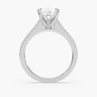 Pavé Set Pear Cut Engagement Ring
