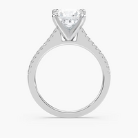 Pavé Set Princess Cut Engagement Ring