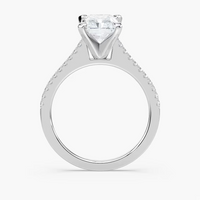 Pavé Set Radiant Cut Engagement Ring