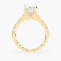Pavé Set Oval Cut Engagement Ring