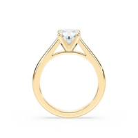 Solitaire Cushion Cut Cathedral Engagement Ring