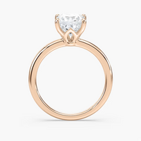 Delicate Four-Prong Princess Cut Solitaire Engagement Ring