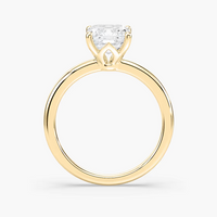 Delicate Four-Prong Asscher Cut Solitaire Engagement Ring