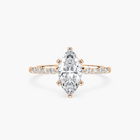 Marquise Cut Shared Prong Side Stone Engagement Ring