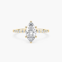 Marquise Cut Shared Prong Side Stone Engagement Ring