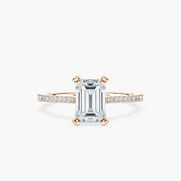 Pavé Set Emerald Cut Engagement Ring