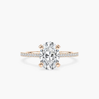 Pavé Set Oval Cut Engagement Ring