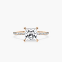 Pavé Set Princess Cut Engagement Ring