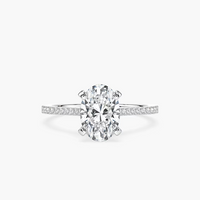 Pavé Set Oval Cut Engagement Ring