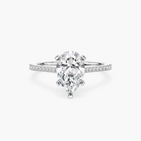 Pavé Set Pear Cut Engagement Ring