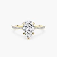 Pavé Set Pear Cut Engagement Ring