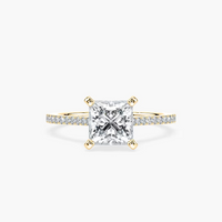 Pavé Set Princess Cut Engagement Ring