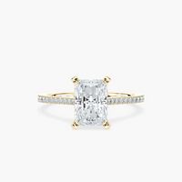 Pavé Set Radiant Cut Engagement Ring