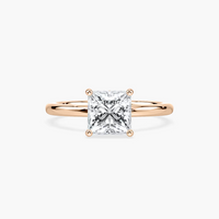 Delicate Four-Prong Princess Cut Solitaire Engagement Ring