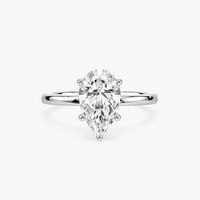 Delicate Four-Prong Pear Shaped Solitaire Engagement Ring